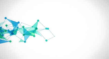 Abstract Teal Geometry: Digital Polygonal Flow AI Generated
