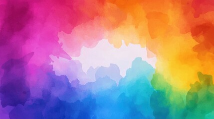 Aufkleber - Vibrant rainbow watercolor wash background texture ideal for design projects and artistic applications showcasing a spectrum of