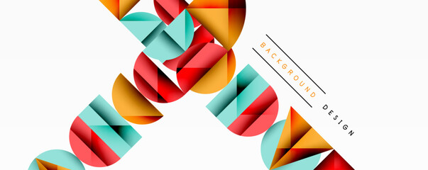 Leinwandbilder - Bright shapes, overlapping circles, vibrant colors. Modern design, abstract composition, clean lines, dynamic pattern. Minimalist aesthetic, bold visuals, geometric forms.