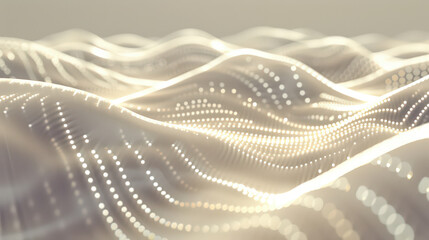 Wall Mural - The image is a white and yellow wave with many dots