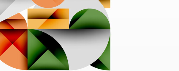 Leinwandbilder - Abstract geometric shapes, vibrant colors, overlapping forms, modern design, clean lines, minimalist aesthetic, dynamic composition, artistic expression.