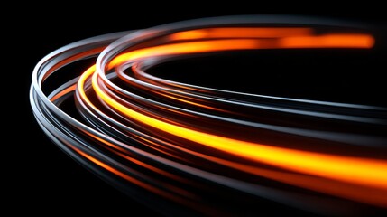 Wall Mural - high-speed motion blur in a 3d rendering of abstract, fast-moving lines embodies the idea of leading