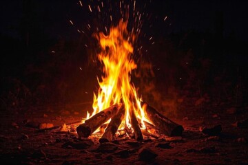 Wall Mural - a close up of a fire with lots of flames in the dark