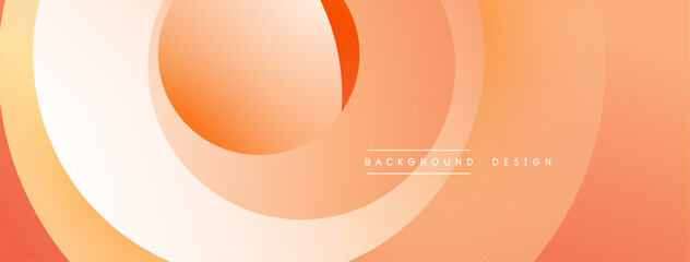 Poster - Orange layers create abstract design. Smooth gradients, circular shapes, modern aesthetic. Minimalist composition, warm tones, simple background.