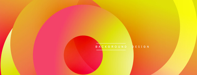 Fototapete - Bright colorful abstract design. Smooth gradients create dynamic circular shapes. Modern aesthetic, vibrant tones, perfect backdrop.