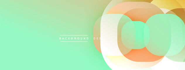 Poster - Abstract design. Overlapping circles create dynamic composition. Soft gradients transition between orange, green, white hues. Minimalist aesthetic. Clean, modern visual.