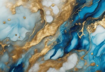 Wall Mural - texture fluid tender colors alcohol modern painting gold art ink luxury translucent abstract design blue technique marble dreamy grunge splash colourful graphic water paper drawing colours background