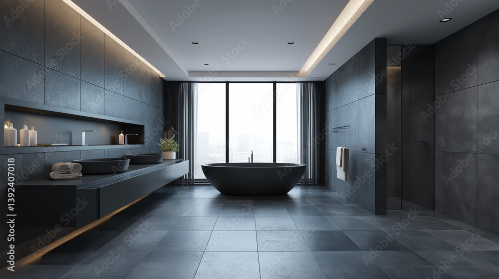 Immerse yourself in sleek modern design with a floating tub and ...