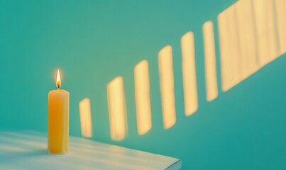 Aufkleber - Mindful Minimalism Contemplative Candle Light Series Exploring Emotional Resilience, Geometric Shadows, and Wellness Design Inspiration