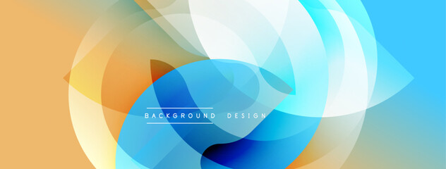 Poster - abstract shapes, vibrant colors, smooth gradients, modern design, dynamic composition, overlapping layers, blue, orange, white, artistic, digital illustration.
