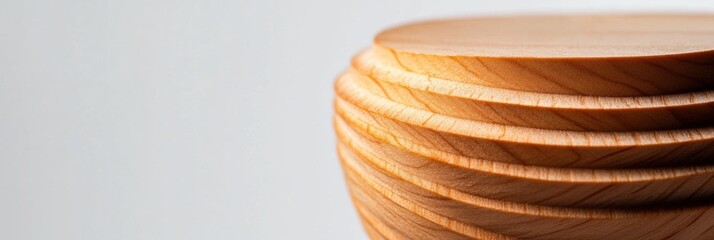 Poster - Minimalist Woodcraft Sustainable Turned Wood Vessel Showcasing Eco-Conscious Design and Artisanal Craftsmanship in Warm Organic Textures