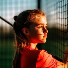 Poster - Golden Hour Empowerment Gen Z Athletes Resilient Profile in Sunset Training - Dynamic Sports Performance and Personal Growth Narrative