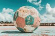 © Ryzhkov - Vintage Soccer Nostalgia Weathered Brazilian Football Capturing Retro Sports Aesthetic, Cultural Heritage and Artisanal Patina in Iconic Athletic Storytelling