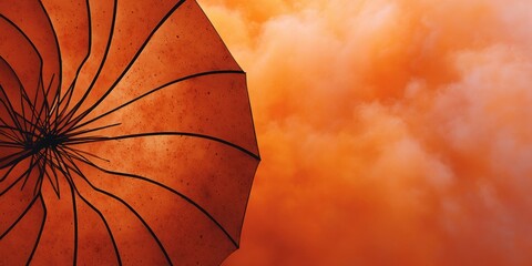 Aufkleber - Minimalist Climate Resilience Geometric Umbrella Design Capturing Urban Aesthetic Against Warm Atmospheric Texture - Modern Protection Narrative for Design-Driven Professionals