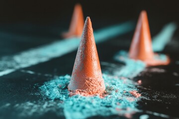 Fototapete - Reach As High As You Can Day Minimalist Cone Strategy - Innovative Problem-Solving Visualization for Creative Business Training and Digital Disruption Mindset