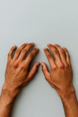 Aufkleber - Minimalist Human Hands Showcase Ergonomic Workspace Diversity, Digital Connectivity and Inclusive Design - Neutral Aesthetic Representing Modern Professional Interaction