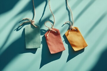 Poster - Sustainable Retail Storytelling Minimalist Eco-Friendly Price Tags Showcasing Circular Economy Branding with Natural Twine and Muted Color Palette