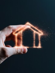 Poster - Futuristic Fintech Hologram Immersive Digital Banking Experience Showcasing Next-Gen Financial Technology with Glowing Particle Architecture