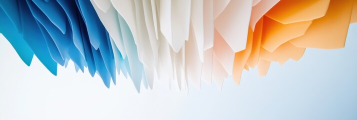 Poster - Gradient Geometry Minimalist Abstract Architectural Paper Sculpture Showcasing Dynamic Color Transition for Modern Design, Branding and Creative Digital Content