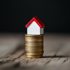 Poster - Minimalist Wealth Architecture Micro House on Golden Investment Stacks - Innovative Financial Growth Strategy for Next-Gen Real Estate Entrepreneurs