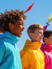 Aufkleber - STEM Explorers Vibrant Youth Discover Climate Science Through Playful Wind Technology - Inclusive Multicultural Learning Experience for Gen Z Innovators