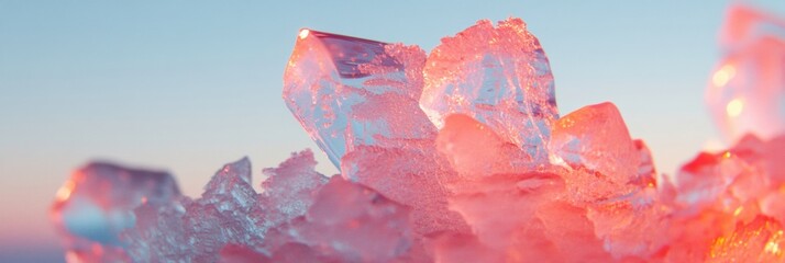 Aufkleber - Ethereal Ice Crystal Macro Prismatic Winter Aesthetic Exploring Climate Narrative through Translucent Natural Formations - Sustainable Design Inspiration
