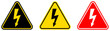 © Javanism - set Attention high voltage Symbols danger and warning signs design template vector illustration