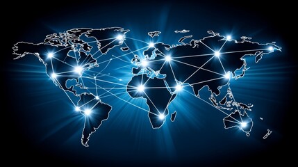 The company's online presence is set against a blue backdrop of ICT data on the internet, reflecting its web-based business
