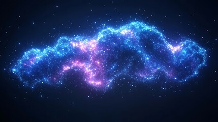 Wall Mural - a glowing nebula shimmers against the dark celestial background