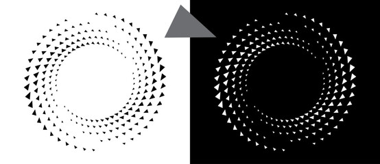 Poster - abstract background with triangles in circle. art design spiral as logo or icon. a black figure on a