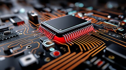 A backdrop of abstract technology featuring an assortment of technological components