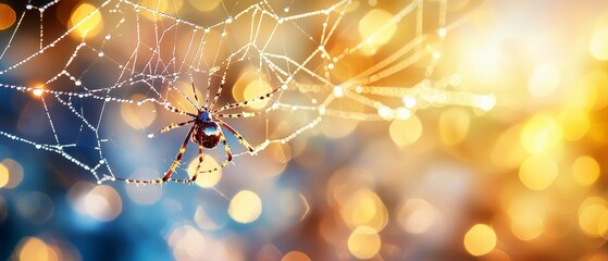Spider web creation in nature close-up photography outdoor environment artistic viewpoint macro concept