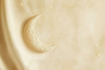 Aufkleber - Explore the dreamy ambiance of a creamy background adorned with subtle stars and a gentle moon offering space for your personal touch