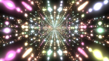Wall Mural - a vibrant, colorful tunnel of light, radiating energy and depth, creating a mesmerizing visual effec