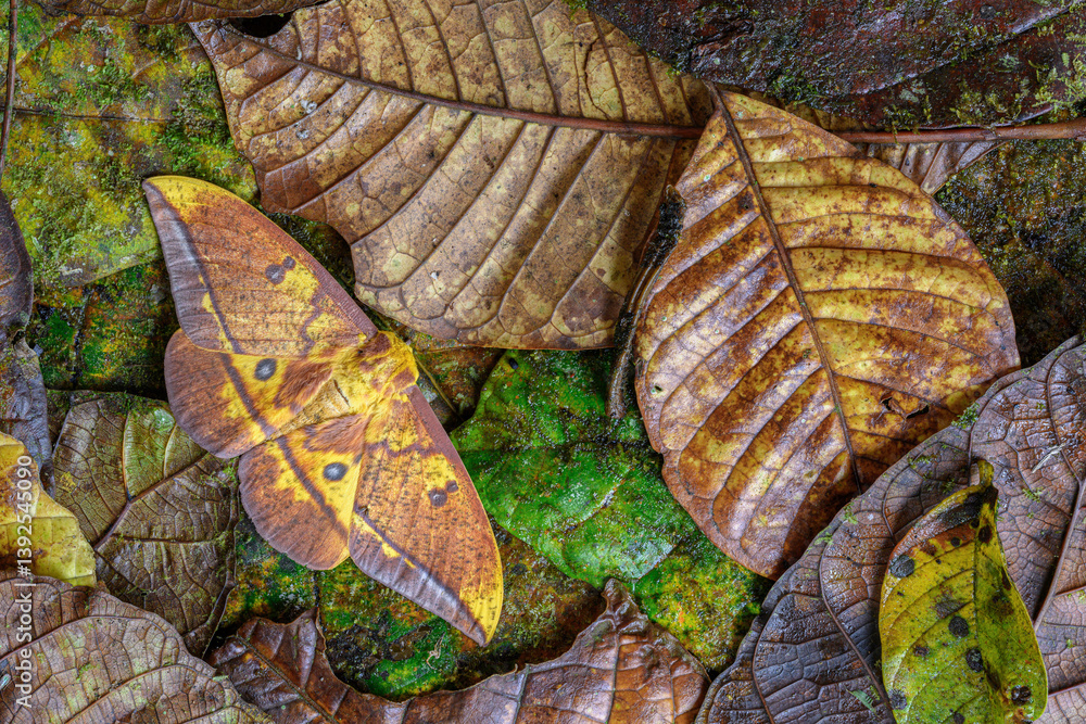 Imperial Moth Eacles Imperialis Camouflaged In Leaf Litter Kapari Imperial Moth Eacles Imperialis Camouflaged In Leaf Litter Kapari