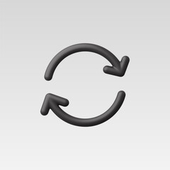 3d Realistic Refresh or Repeat icon vector illustration