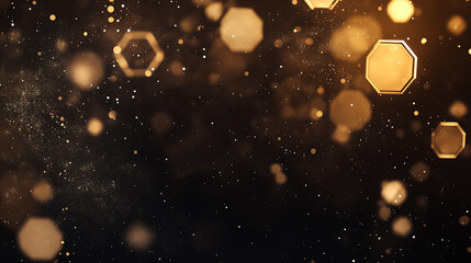 Wall Mural - golden geometric bokeh: a mesmerizing image of shimmering golden bokeh, with geometric shapes and sp