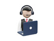 © RABEYA - call center operator icon 3d render. Customer support icon 3d render illustration