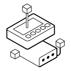 Aufkleber - Network Switch Line Art Coloring Page for Tech Enthusiasts