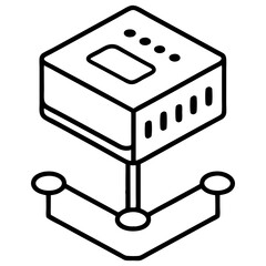 Aufkleber - Network Switch Line Art Coloring Page for Tech Enthusiasts