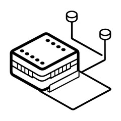 Poster - Network Switch Line Art Coloring Page for Tech Enthusiasts