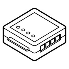 Aufkleber - Network Switch Line Art Coloring Page for Tech Enthusiasts