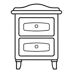 Aufkleber - Nightstand Line Art Drawing for Coloring Book Pages
