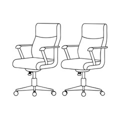 Poster - Office Chairs Coloring Book Page in Line Art Drawing Style