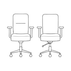Aufkleber - Office Chairs Coloring Book Page in Line Art Drawing Style