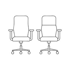 Aufkleber - Office Chairs Coloring Book Page in Line Art Drawing Style