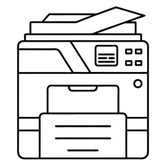 Aufkleber - Photocopier Coloring Book Page – Line Art Outline Drawing for Office Equipment and Technology Illustration