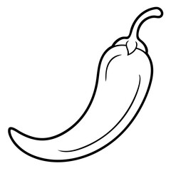 Aufkleber - Chili Pepper Coloring Book Page – Line Art Outline Drawing for Food and Botanical Illustration