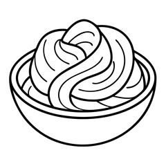 Aufkleber - Pasta Coloring Book Page – Line Art Outline Drawing of Noodles and Shapes for Food Illustration