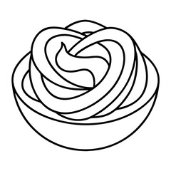 Aufkleber - Pasta Coloring Book Page – Line Art Outline Drawing of Noodles and Shapes for Food Illustration